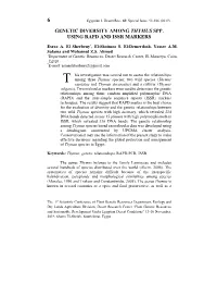 Genetic Diversity Among Thymus Spp. Using Rapd and Issr Markers