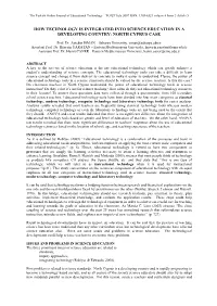 How Technology Is Integrated Into Science Education in a Developing Country: North Cyprus Case