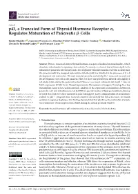 P43, a Truncated Form of Thyroid Hormone Receptor , Regulates