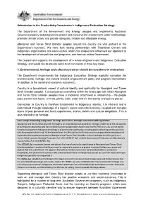 Submission to the Productivity Commission’S Indigenous Evaluation Strategy