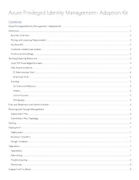 Azure Privileged Identity Management- Adoption Kit