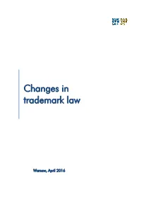 Changes in Trademark Law