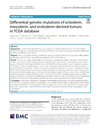Differential Genetic Mutations of Ectoderm, Mesoderm, And