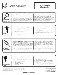 PATIENT FACT SHEET Polymyalgia Rheumatica