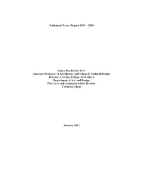 Sabbatical Leave Report 2019 – 2020