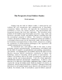 The Perspective from Folklore Studies