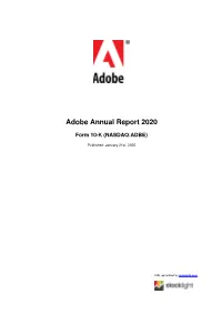 Adobe Annual Report 2020
