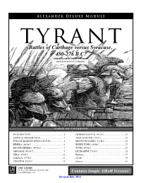 Battles of Carthage Versus Syracuse, 480-276 B.C. Module Design by Daniel A