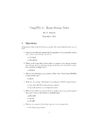 Comptia A+ Exam Storage Notes