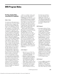 DVD Program Notes