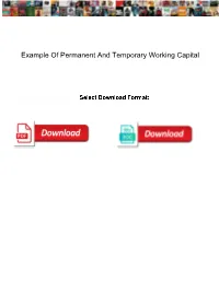 Example of Permanent and Temporary Working Capital