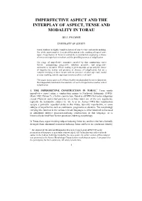 Imperfective Aspect and the Interplay of Aspect, Tense and Modality in Torau