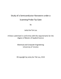 Study of a Semiconductor Nanowire Under a Scanning Probe Tip Gate