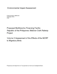 Volume 5 Assessment of the Effects of the MCRP to Migratory Birds