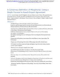 A Consensus Definition of Misophonia: Using a Delphi Process to Reach Expert Agreement