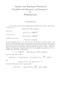 Analytic and Topological Torsion for Manifolds with Boundary and Symmetry” by Wolfgang Lück
