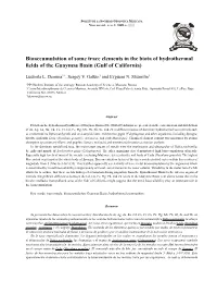 Bioaccumulation of Some Trace Elements in the Biota Of
