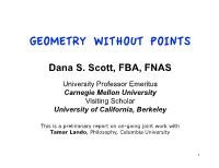 Geometry Without Points