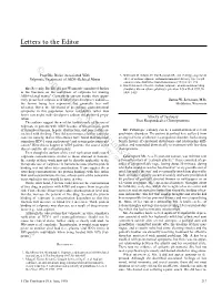 Letters to the Editor