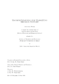 Machine Learning for Marketing Decision Support