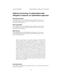 Optimal Structuring of Collateralized Debt Obligation Contracts: an Optimization Approach