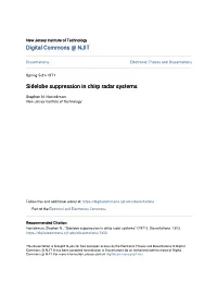 Sidelobe Suppression in Chirp Radar Systems