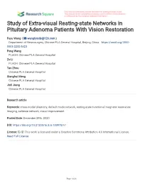 Study of Extra-Visual Resting-State Networks in Pituitary Adenoma Patients with Vision Restoration