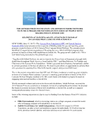The Genesis Prize Foundation and Jewish Funders Network to Fund 22 Programs Focused on Inclusion of People with Disabilities in Jewish Life