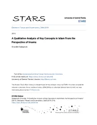 A Qualitative Analysis of Key Concepts in Islam from the Perspective of Imams