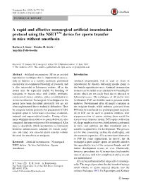 A Rapid and Effective Nonsurgical Artificial Insemination Protocol Using