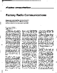 Factory Radio Communications