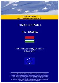 Gambia Parliamentary Elections, 6 April 2017