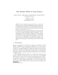 How Random Walks Can Help Tourism
