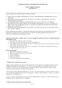 INFORMATION for the USER Synarel ® 2Mg/Ml Nasal Spray