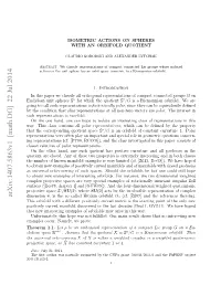 Isometric Actions on Spheres with an Orbifold Quotient