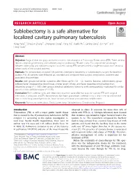 Sublobectomy Is a Safe Alternative for Localized Cavitary Pulmonary