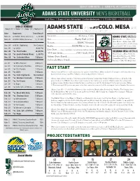 Adams State (2-1) Vs #17Colo. Mesa(4-0)