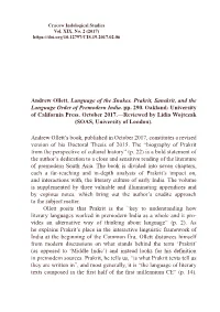 Andrew Ollett, Language of the Snakes. Prakrit, Sanskrit, and the Language Order of Premodern India