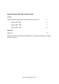 Equality Strategy 2007-2010: Progress Review