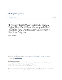 "If Property Rights Were Treated Like Human Rights, They Could Never Get Away with This": Blacklisting and Due Process in U.S