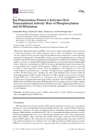 Jun Dimerization Protein 2 Activates Mc2r Transcriptional Activity: Role of Phosphorylation and Sumoylation