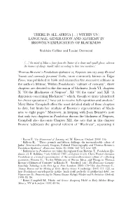 LANGUAGE, GENERATION and ALCHEMY in BROWNE's EXPLICATION of BLACKNESS Siobhán Co