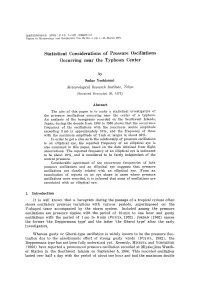Statistical Considerations of Pressure Oscillations Occurring Near the Typhoon Center
