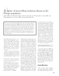 1999, a Cluster of Microvillous Inclusion Disease in the Navajo