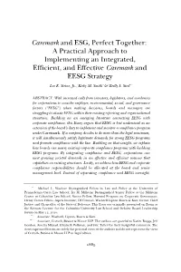 A Practical Approach to Implementing an Integrated, Efficient, and Effective Caremark and EESG Strategy