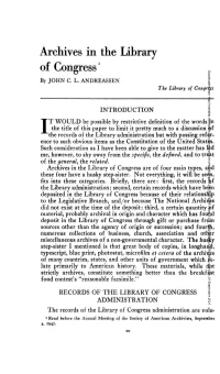 Archives in the Library of Congress1