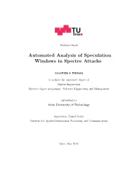 Automated Analysis of Speculation Windows in Spectre Attacks