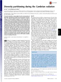 Diversity Partitioning During the Cambrian Radiation