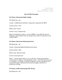 List of File Formats