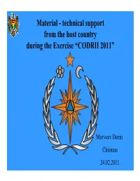 Material - Technical Support from the Host Country During the Exercise “CODRII 2011”